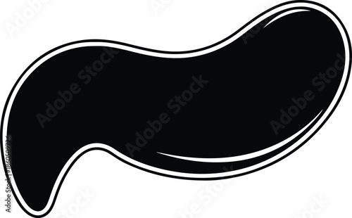 Silhouette Abstract fluid potato chip snack badge shape with outline Vector Illustration