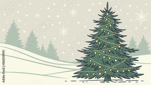 vector illustration of a christmas tree