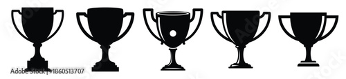 Isolated trophy cup on the white background.