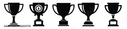 Isolated trophy award on the white background.