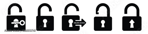 Isolated unlock access on the white background.