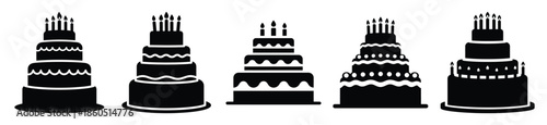 Isolated cake birthday on the white background.
