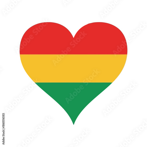 Photos Bolivian Flag Heart Shape Vector Design for Love and Pride