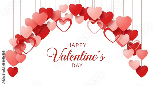 Celebrate love with a heart-shaped valentine's day greeting isolated on transparent background
