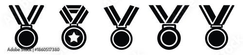 Isolated medal achievement on the white background.