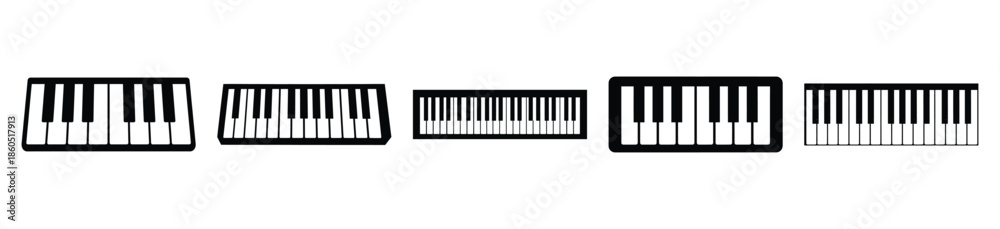 Fototapeta premium Isolated piano keyboard on the white background.