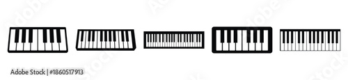 Isolated piano keyboard on the white background.