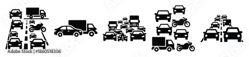 Isolated road traffic on the white background.