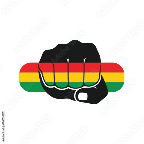 Fist with Zimbabwe Flag Design Vector for Activism and Pride