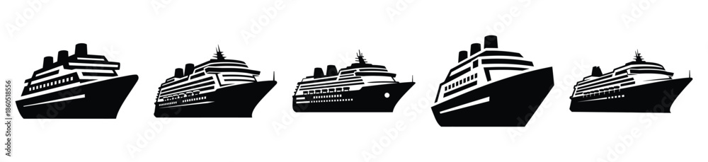 Obraz premium Isolated ship cruise on the white background.