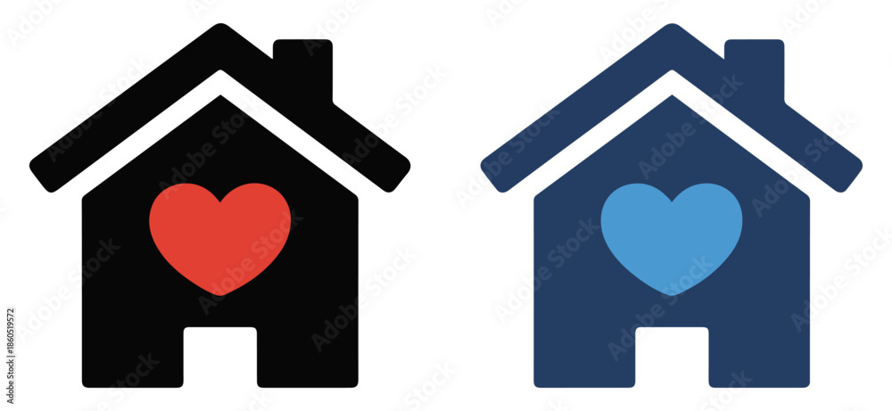 Fototapeta premium stay home heart care icon