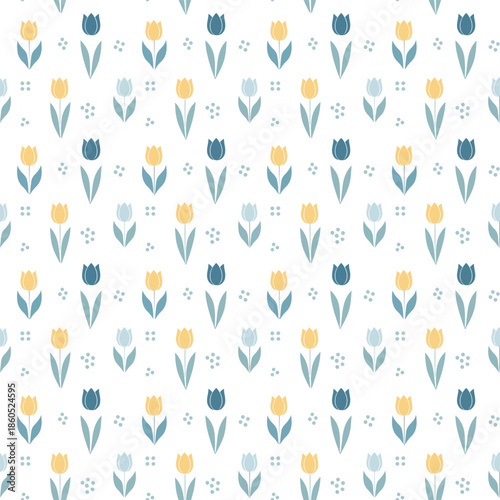 Tulip Floral Pattern seamless botanical pattern