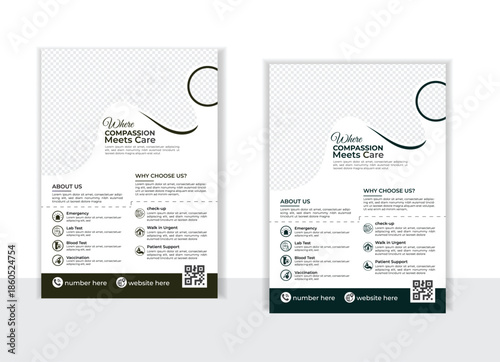 Vector modern healthcare medical flyer template design	