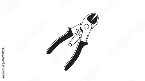 Illustration of Hand Pruning Shears Used for Garden Trimming and Cutting Branches.