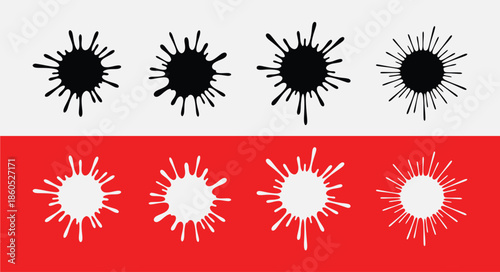 Abstract art splatter design elements