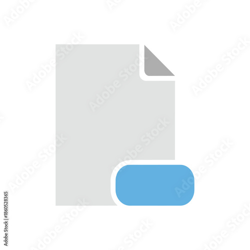 Single Sheet Of Paper With Blue Corner.