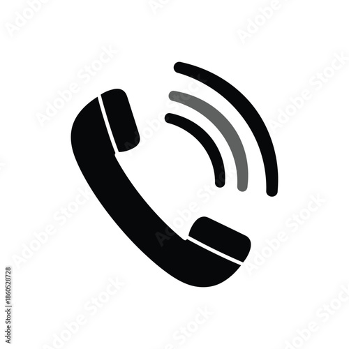 Icon of Telephone Handset Receiver Silhouette.