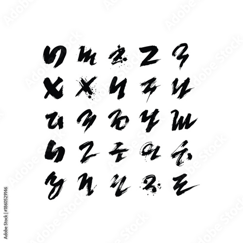 Abstract Brush Stroke Calligraphy Pattern Artwork.