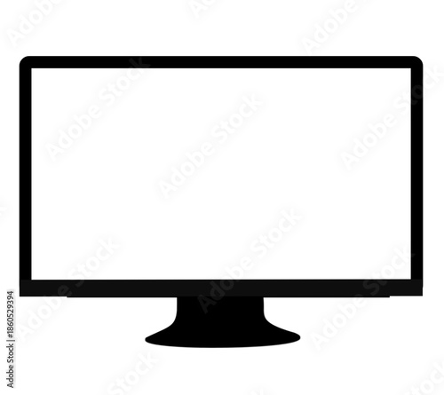 lcd monitor isolated on white