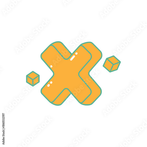 Orange X Logo with Cubes as Primary Subject.