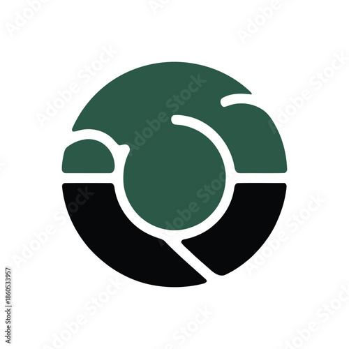 Abstract circular logo design with segmented rings.