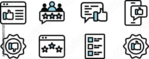 Icon Pack Feedback, Review, reply, positive feedback, answer, response for Websites, Apps, UI UX Projects, and Digital Assets