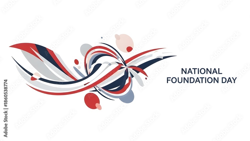 Obraz premium Abstract floral background with colorful flowers, illustration design for National Foundation Day
