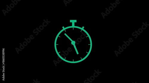 Modern Digital Time Clock Icon Motion Graphic Loop