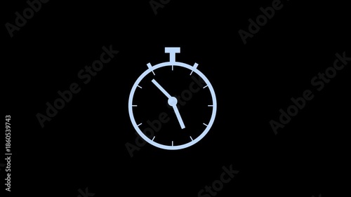 Technology Time Concept Spinning Clock Icon Animation