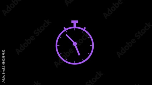 Time Management Concept Spinning Clock Icon Animation