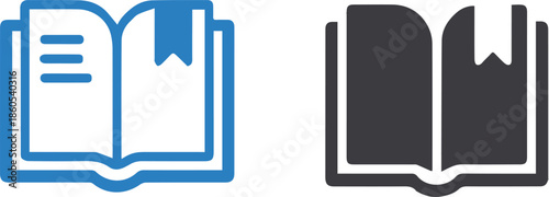 book icon set four stylized book illustrations for education ui