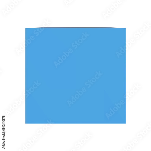 Blue gift cardboard box with cover above view, vector realistic carton square container top, present parcel package