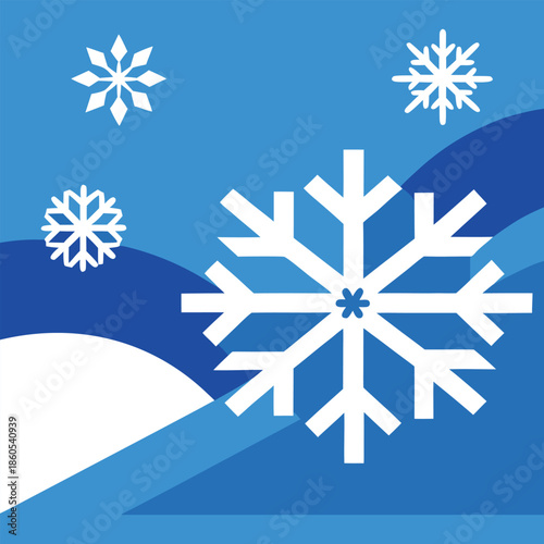 vector illustration of a set of snowflakes