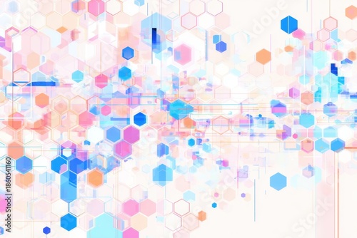 Abstract Geometric Network: A digital tapestry of interconnected geometric shapes and lines, a visual symphony of technology and art, a futuristic cityscape of data streams.