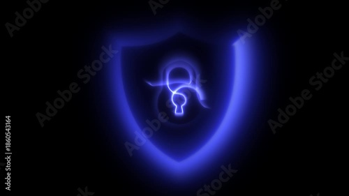 advanced art glowing shield and lock digital network Abstract concept of cybersecurity cryptographic cybersecurity, data,  