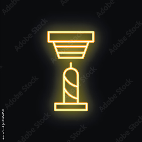 Glowing neon smoke detector, a safety device signaling the presence of smoke