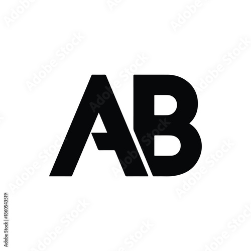 Clean and minimal AB lettermark logo design suitable for branding, corporate identity, startups, technology companies, and creative agencies. Simple geometric vector logo with modern typography.
