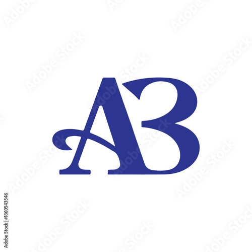 Clean and minimal AB lettermark logo design suitable for branding, corporate identity, startups, technology companies, and creative agencies. Simple geometric vector logo with modern typography.