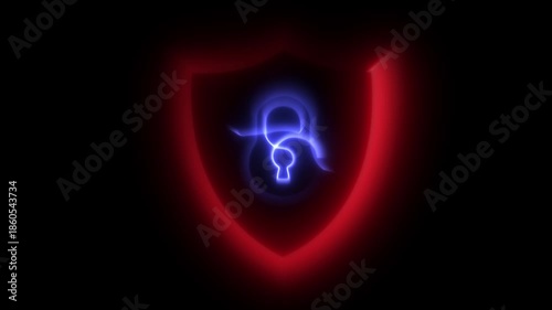 advanced art glowing shield and lock digital network Abstract concept of cybersecurity cryptographic cybersecurity, data,  