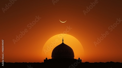 Islamic Silhouette at Sunset