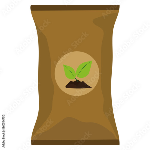fertilizer bag, compost sack vector.