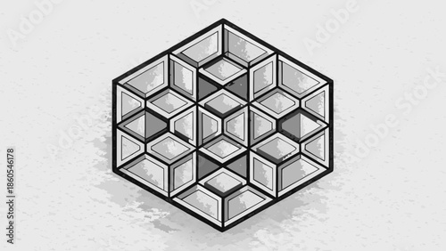 Intricate Hexagonal Grid Pattern Abstract Design