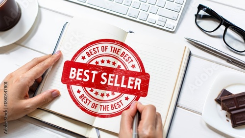 Best Seller Certificate Stamp Concept.