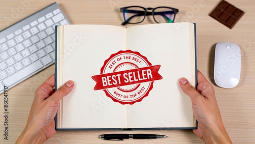 Best Seller Certificate Stamp Concept.