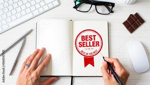 Best Seller Certificate Stamp Concept.