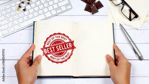 Best Seller Certificate Stamp Concept.