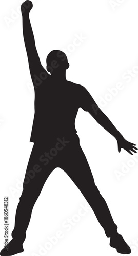 Person celebrating victory