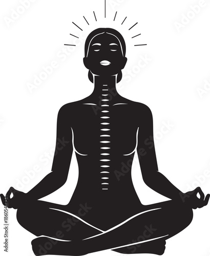 Silhouette of a meditating figure