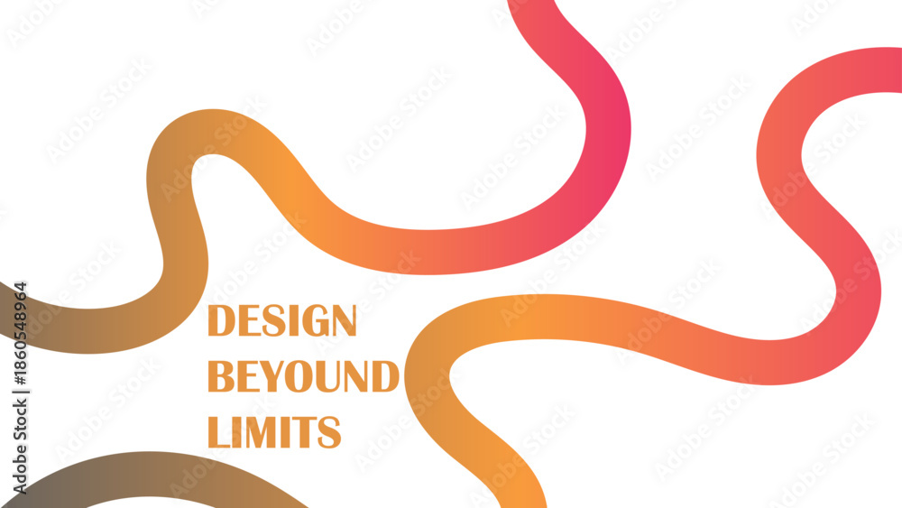 Fototapeta premium Abstract Background with Wavy Gradient Lines for Background Design illustration