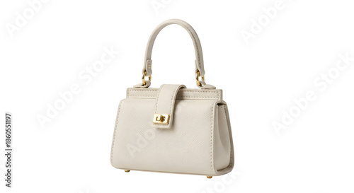 White handbag isolated on transparent background